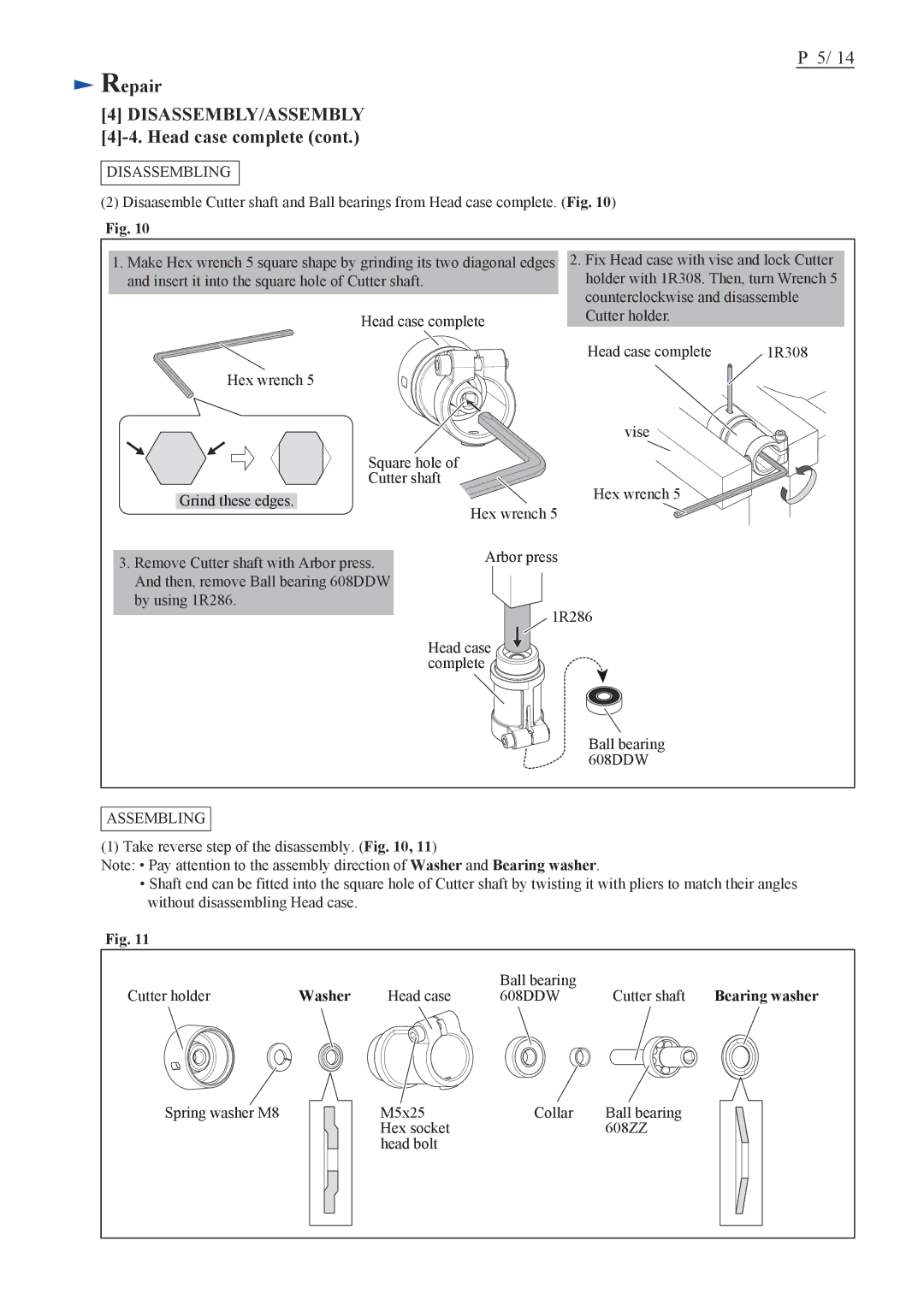 Makita ER2650LH dimensions Washer 