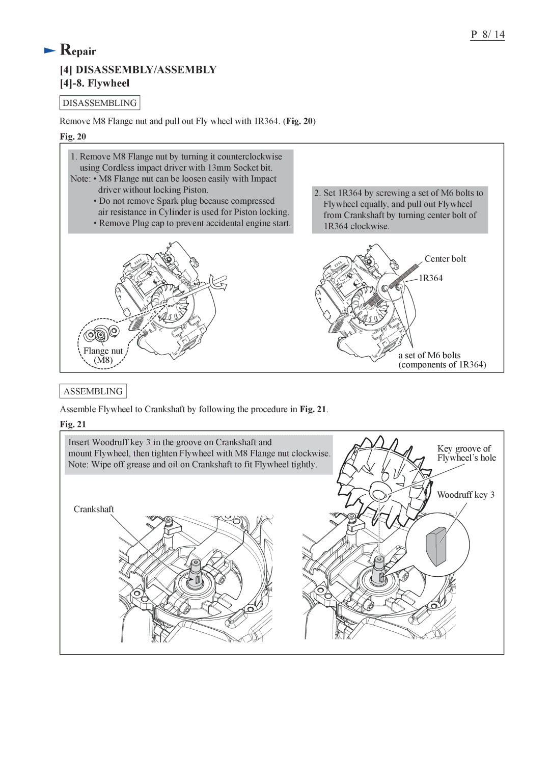 Makita ER2650LH dimensions Flywheel 