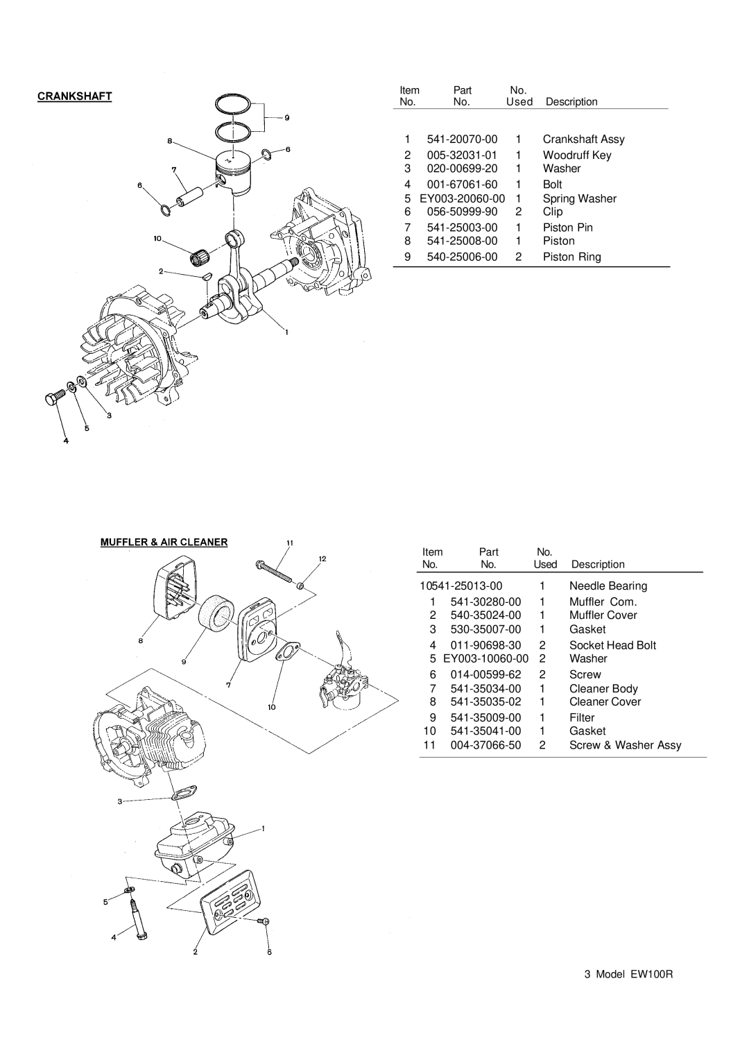 Makita EW100R manual Crankshaft Assy 