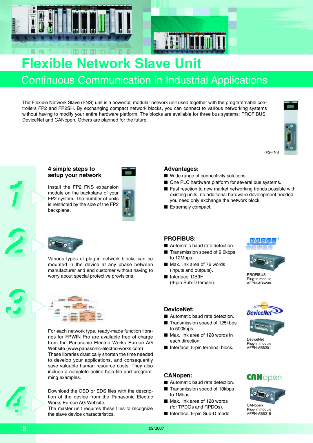 Makita FP2SH Series, FP2 Series manual Flexible Network Slave Unit, Continuous Communication in Industrial Applications 