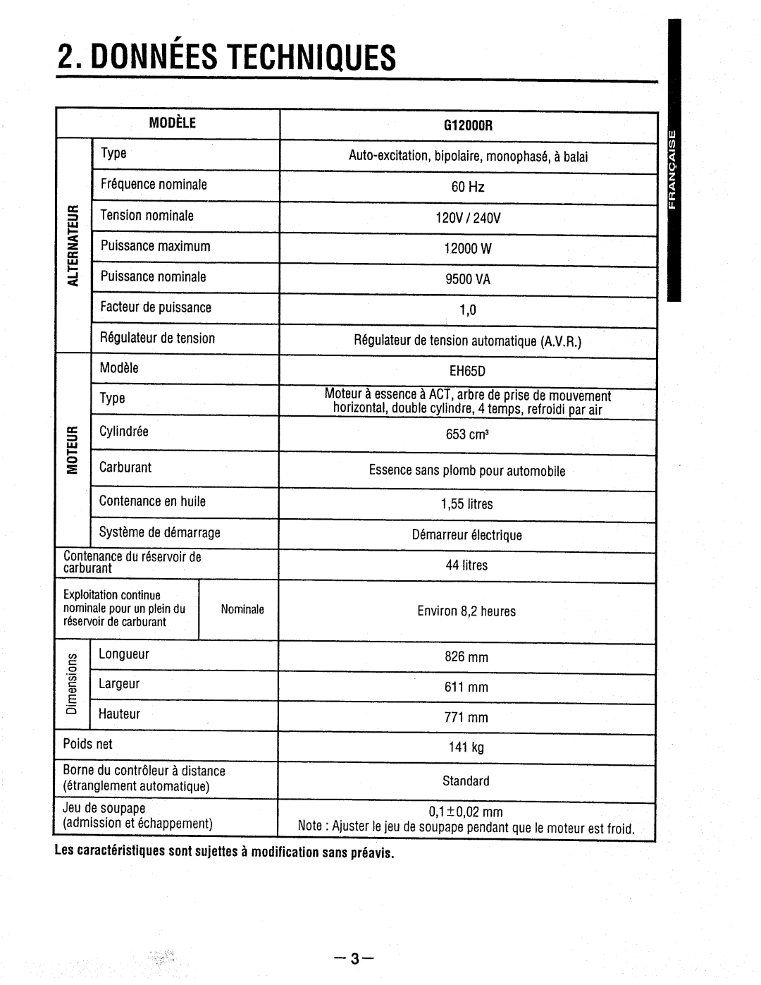 Makita G12000R manual 