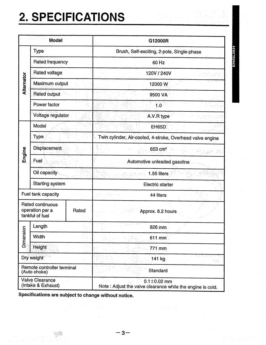 Makita G12000R manual 