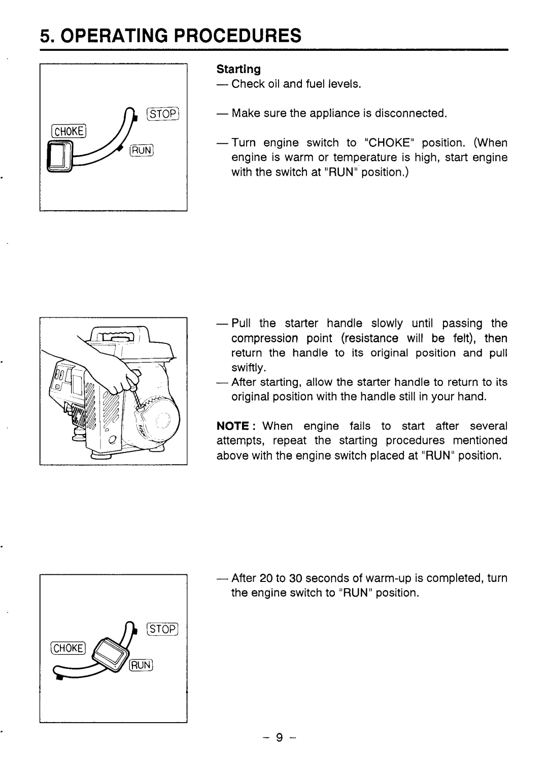 Makita G1200R instruction manual Operating Procedures, Starting 