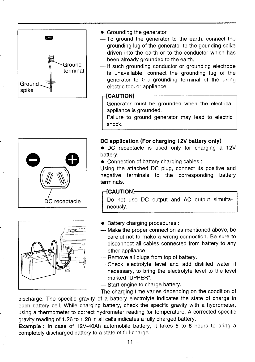 Makita G1200R instruction manual DC application For charging 12V battery only 