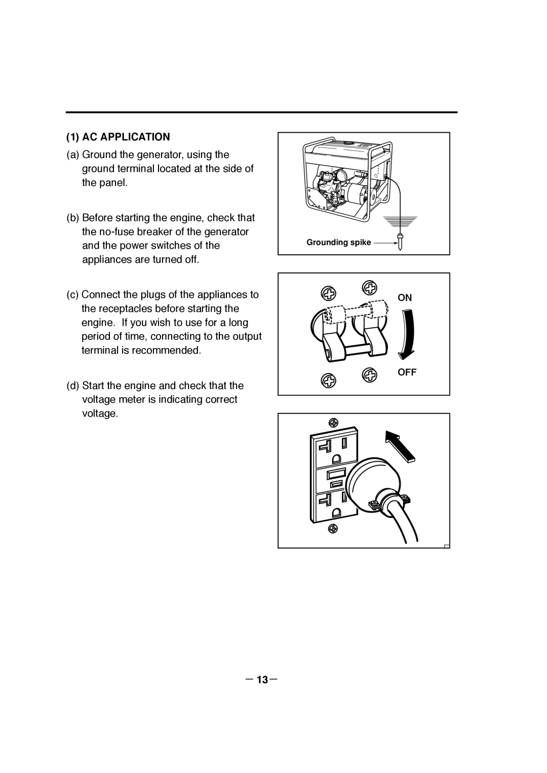 Makita G12010R manual AC Application, － 13－ 