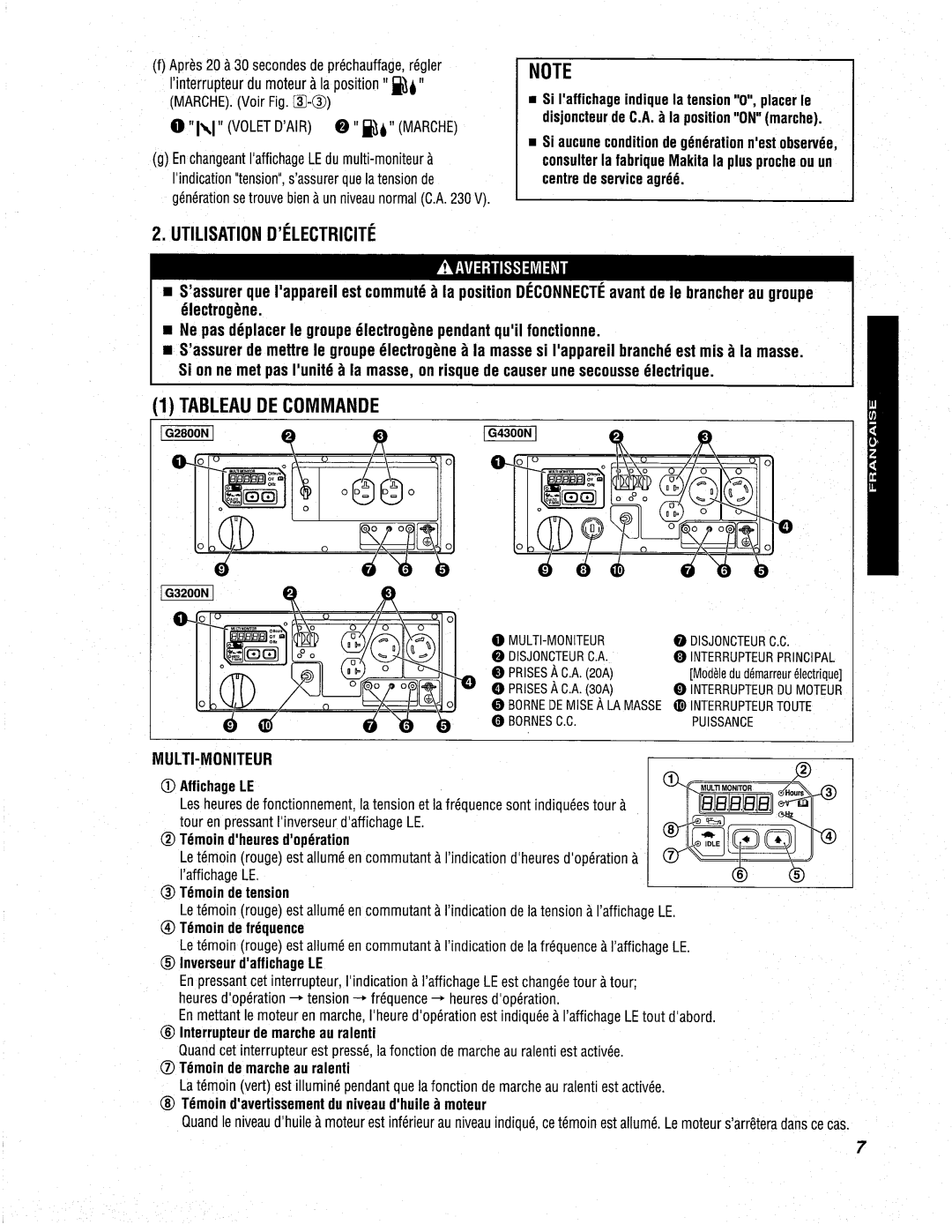 Makita G3200N, G4300N, G2800N manual 