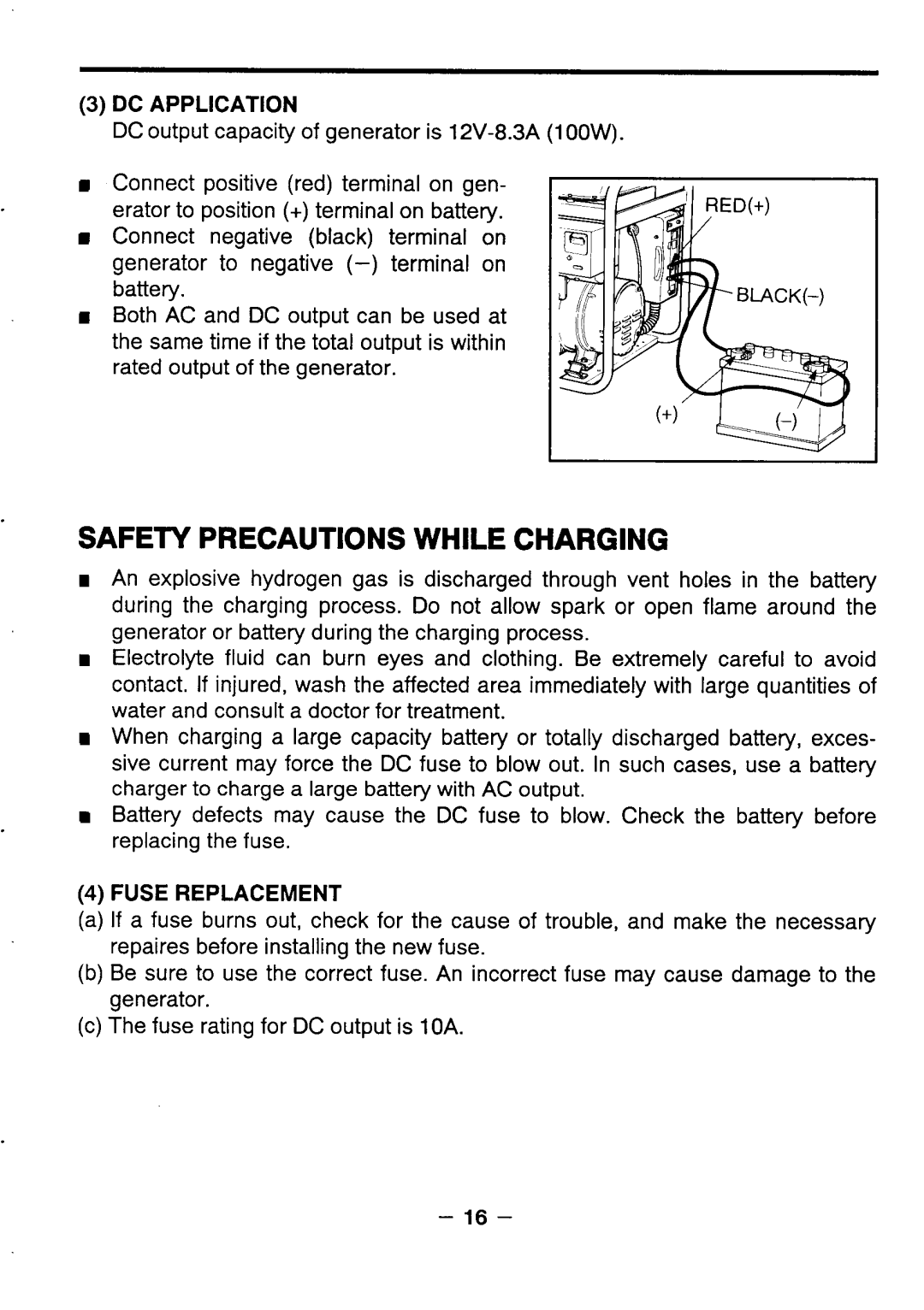 Makita G3511R, G571O R, G5711R, G351O R, G341O R manual Safety Precautions While Charging, DC Application, Fuse Replacement 