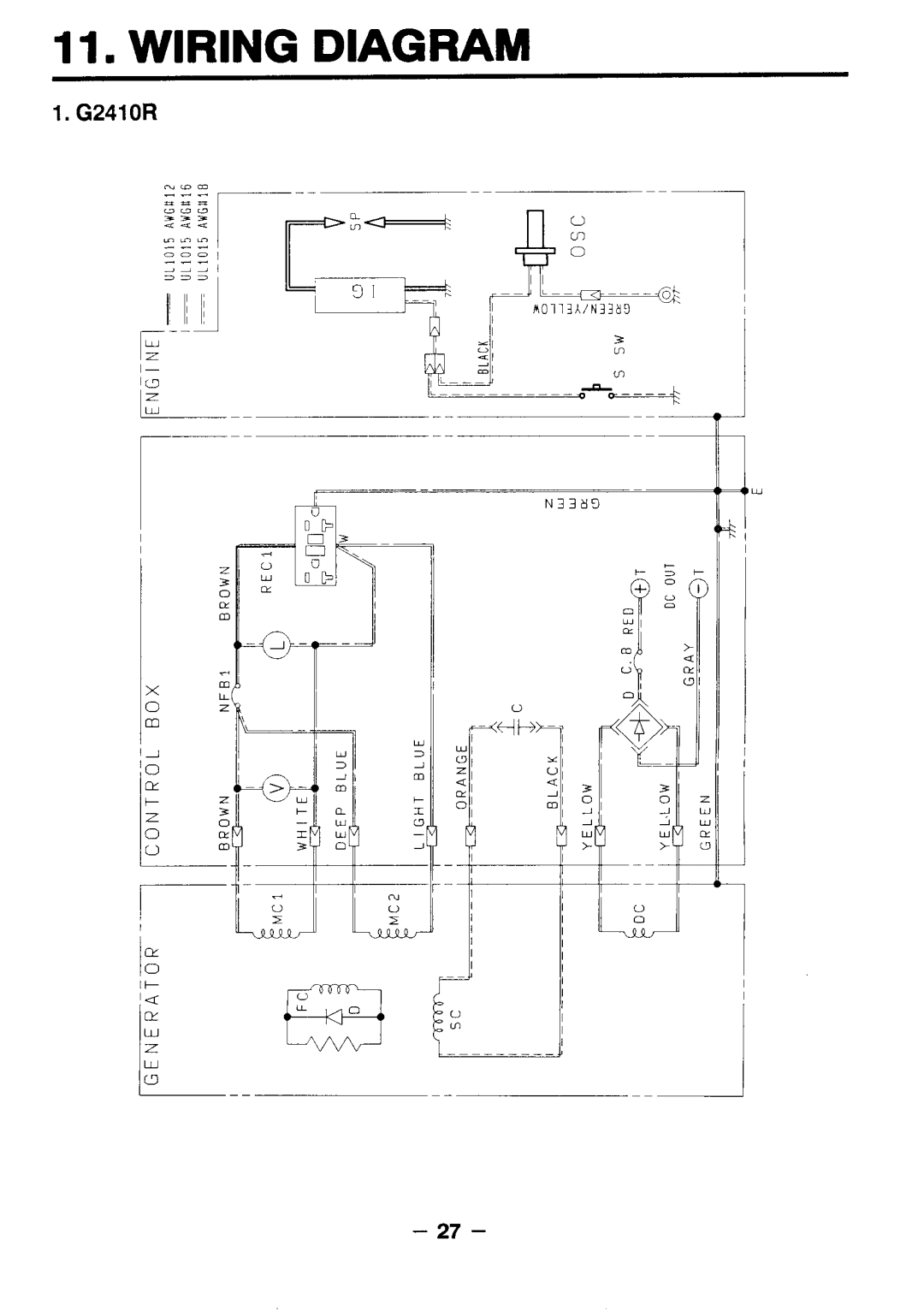 Makita G571O R, G5711R, G351O R, G341O R, G3511R manual Wiring Diagram 