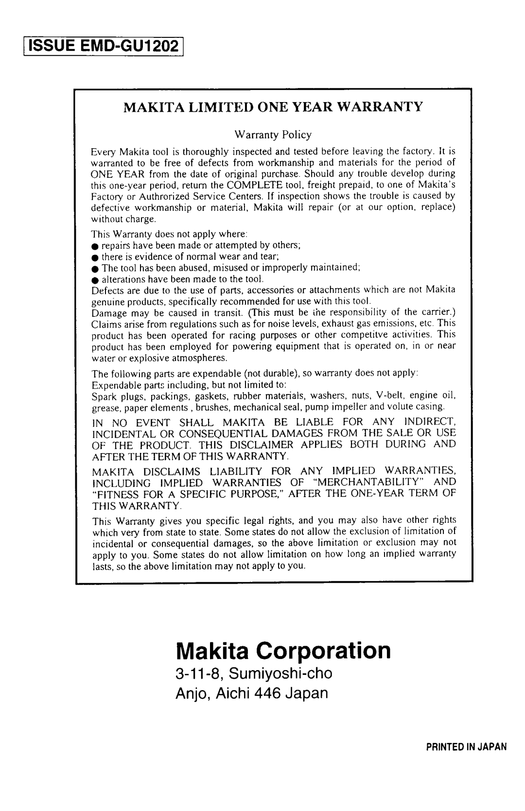 Makita G4100R, G6101R, G6100R, G4101R, G Series manual 