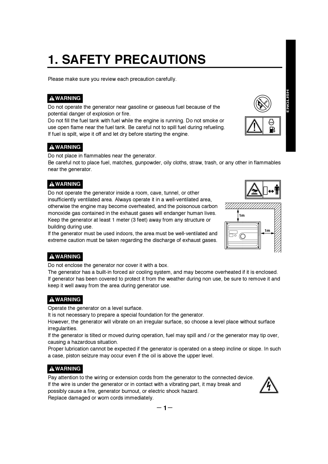 Makita G7300R, G7301R manuel dutilisation Safety Precautions, － 1－, English 