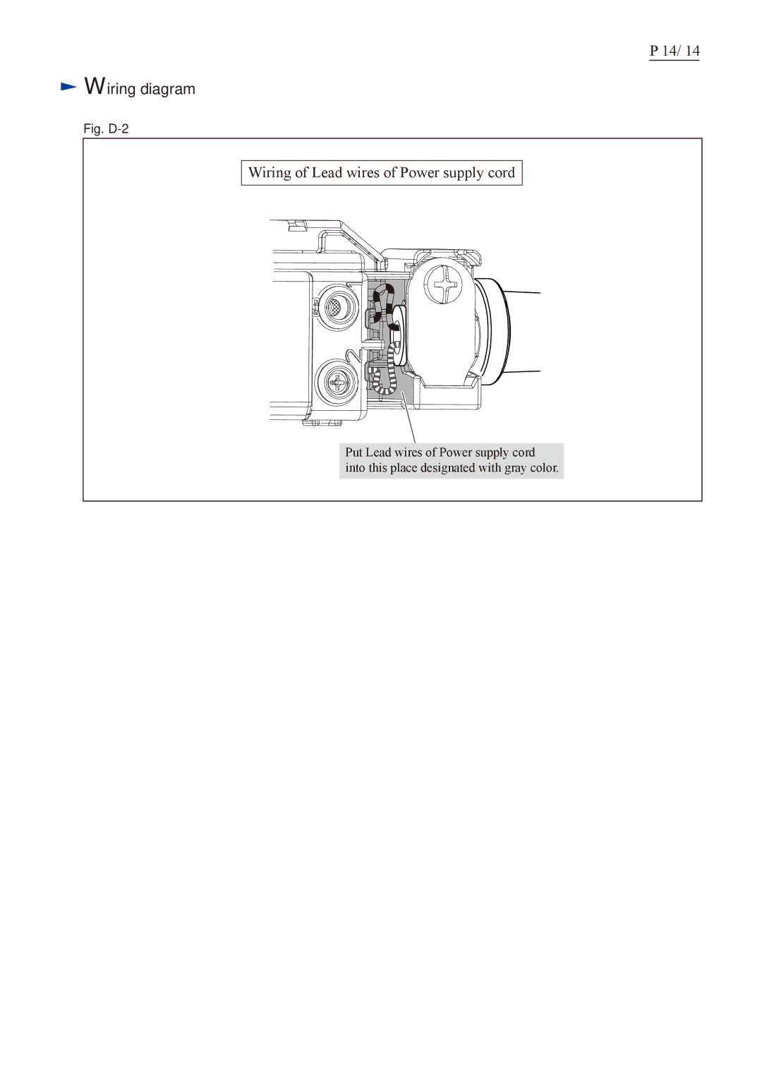 Makita GA4543C, GA5043C, GA4043C, GA4541C, GA4041C, GA5041C dimensions Wiring diagram, Fig. D-2 