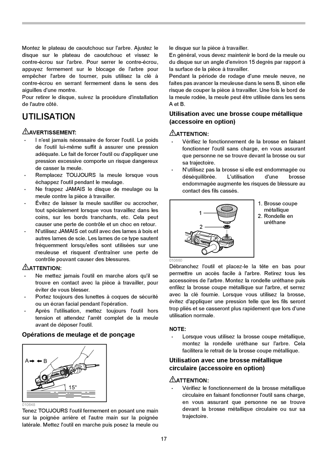 Makita GA9050R, GA7050R instruction manual Utilisation, Opérations de meulage et de ponçage 