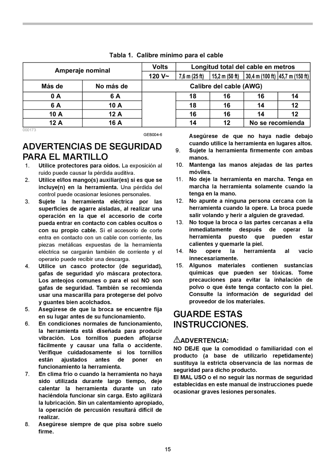 Makita HK1820L instruction manual Advertencias DE Seguridad Para EL Martillo, Guarde Estas Instrucciones 