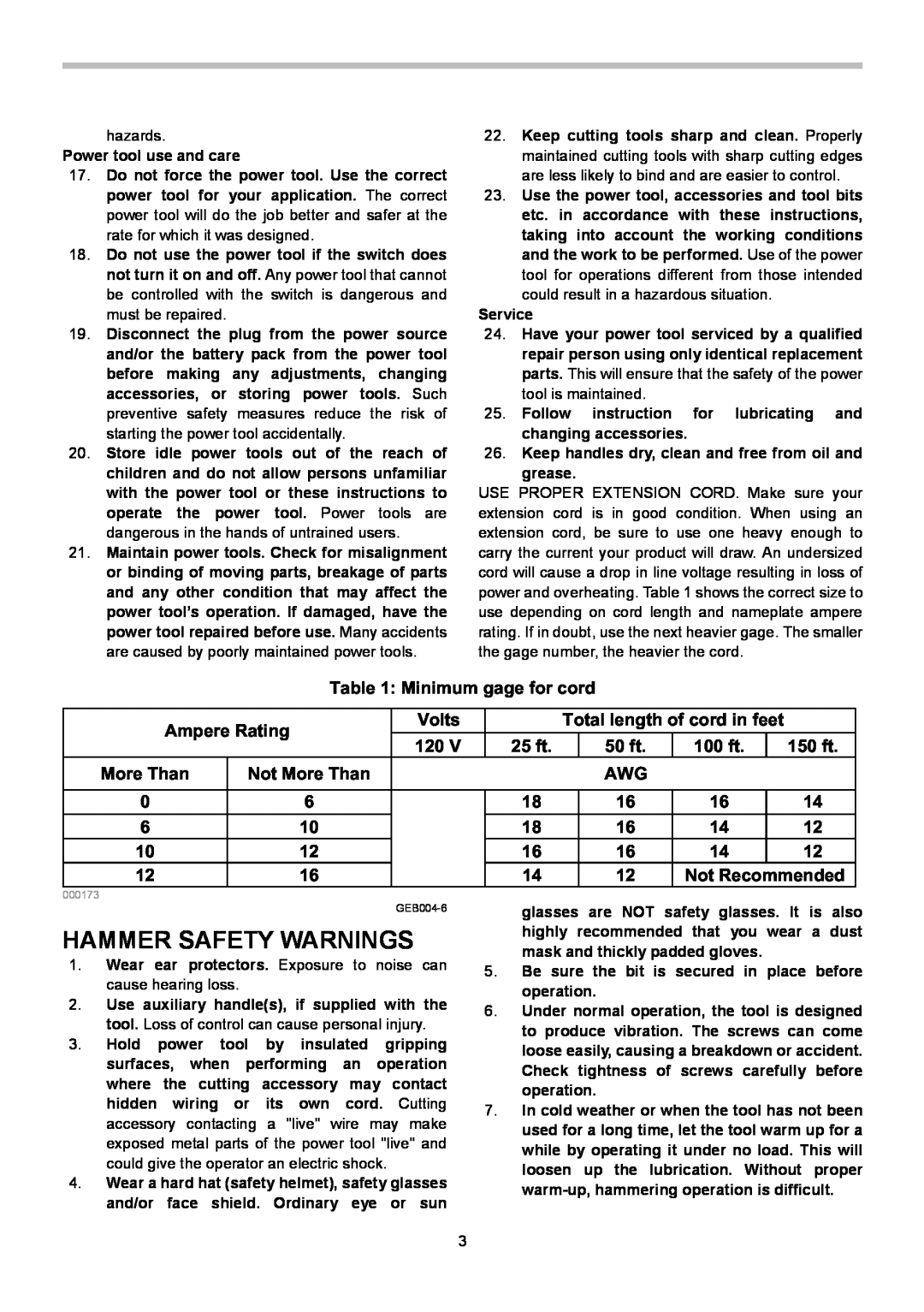 Makita HK1820L instruction manual Hammer Safety Warnings 