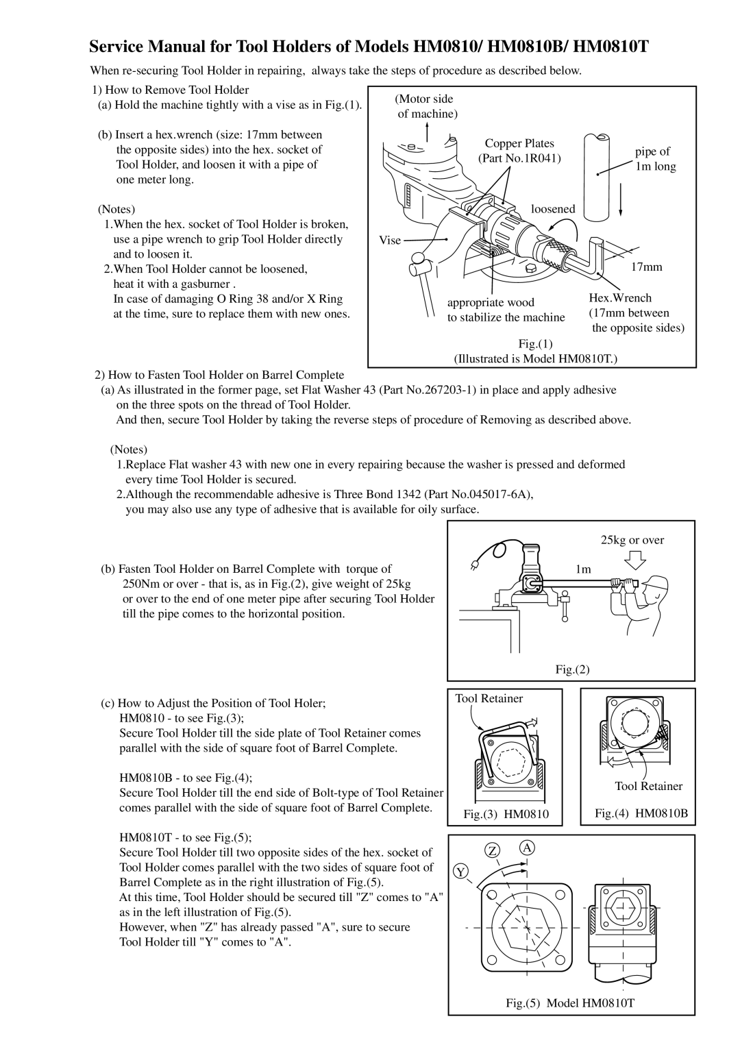 Makita HM0821, HM0811, HM810B service manual Model HM0810T 