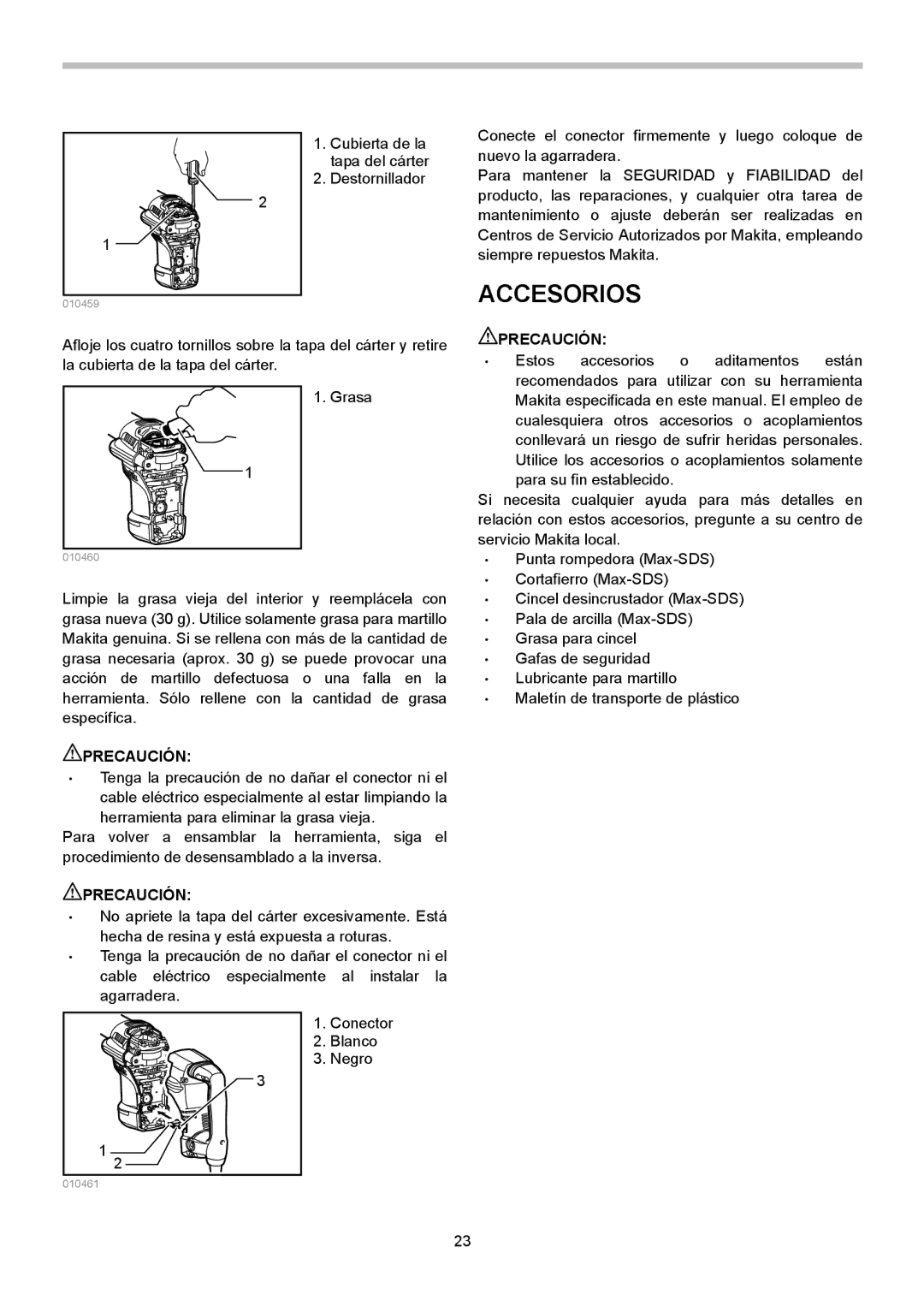 Makita HM0870C, HM0871C instruction manual Accesorios 