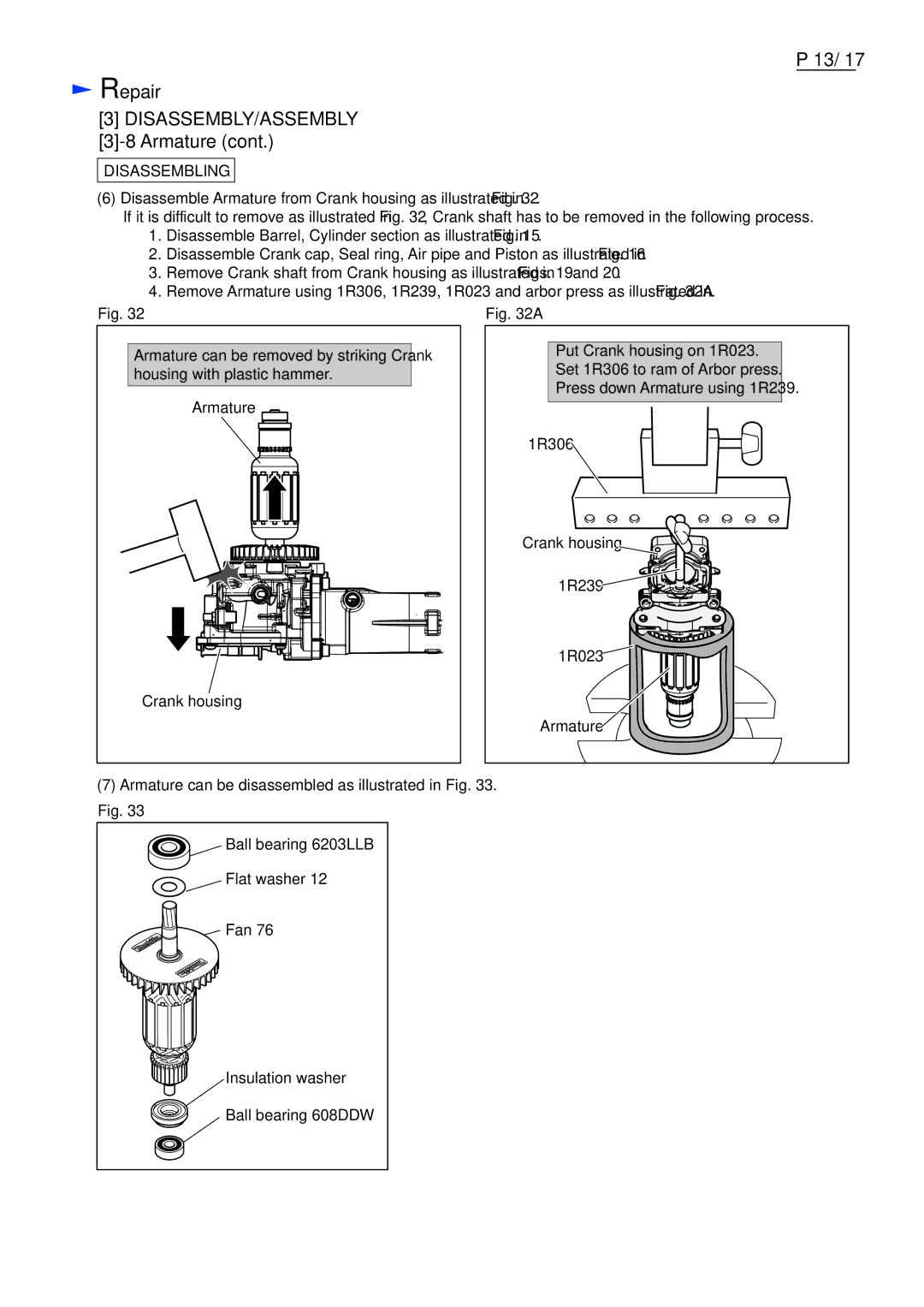 Makita HM0870C, HM0871C dimensions Disassembly/Assembly 