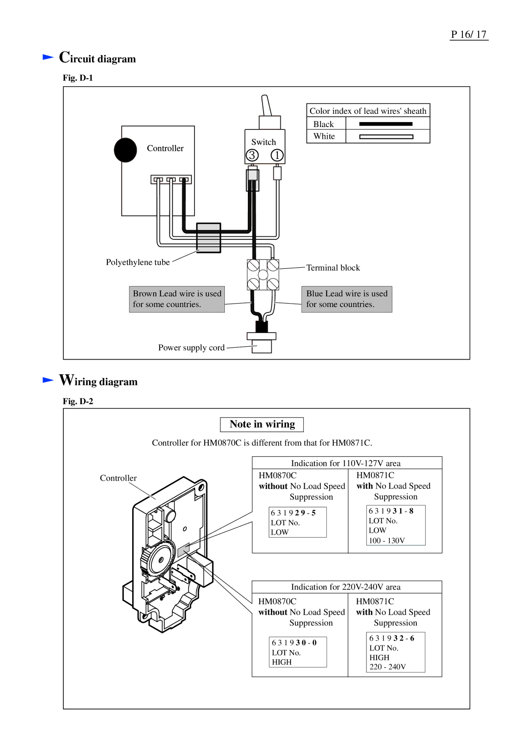 Makita HM0871C, HM0870C dimensions Circuit diagram, Wiring diagram 