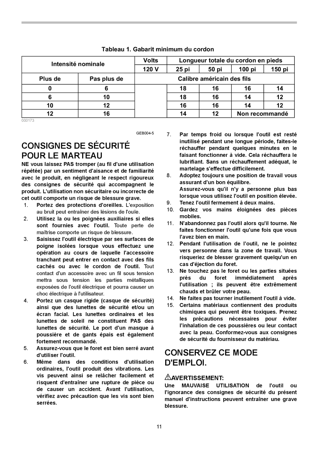 Makita HM1203C, HM1213C instruction manual Conservez CE Mode Demploi, Non recommandé 