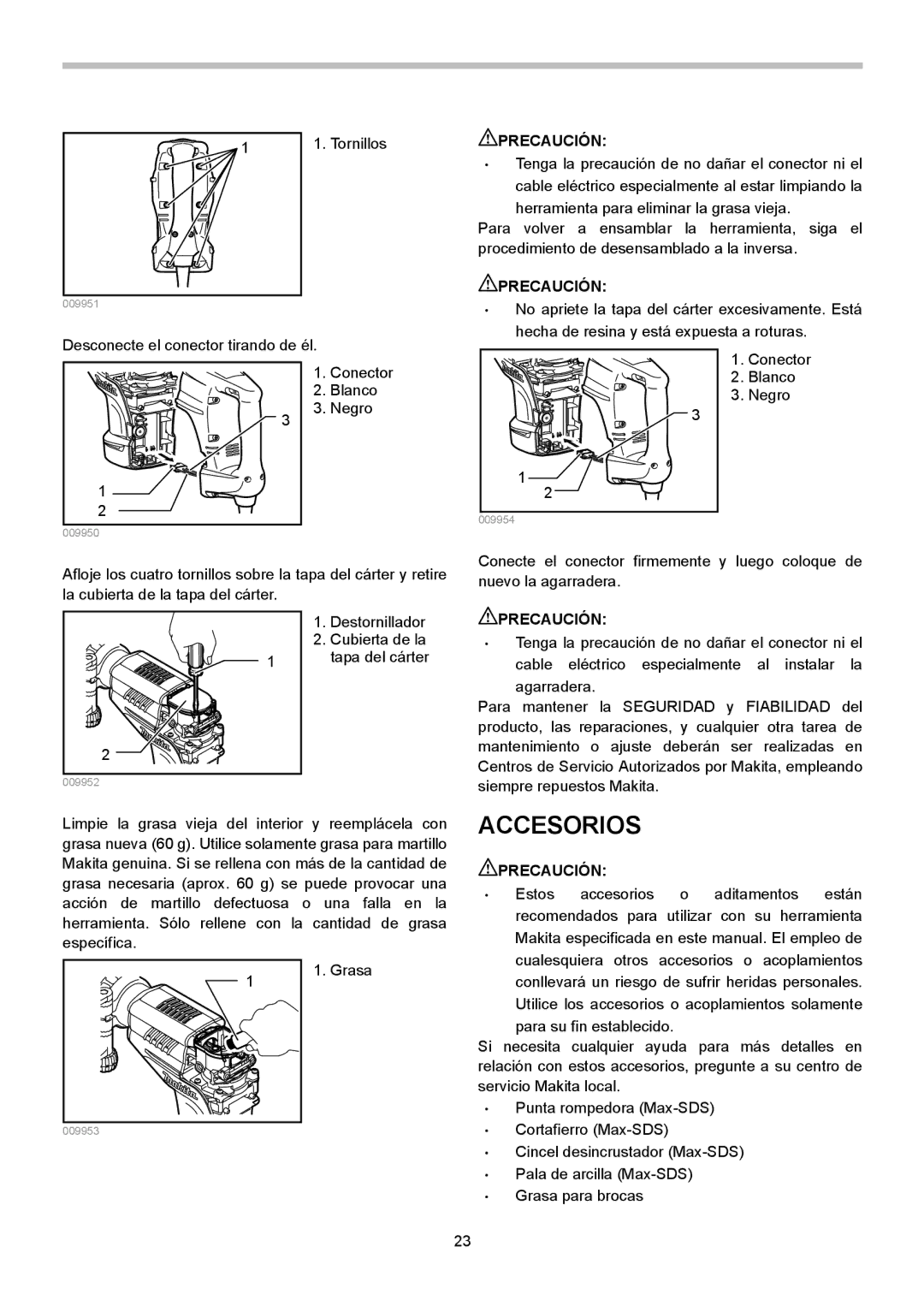 Makita HM1203C, HM1213C instruction manual Accesorios 