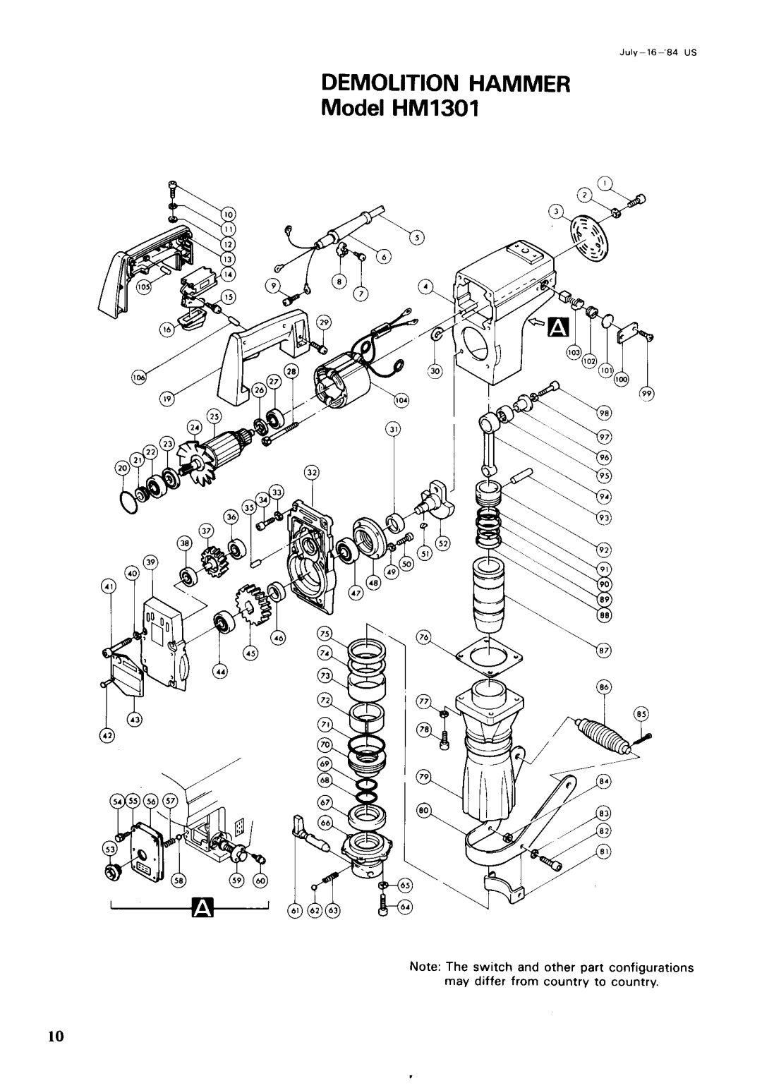 Makita HM1301 instruction manual Demolition Hammer 