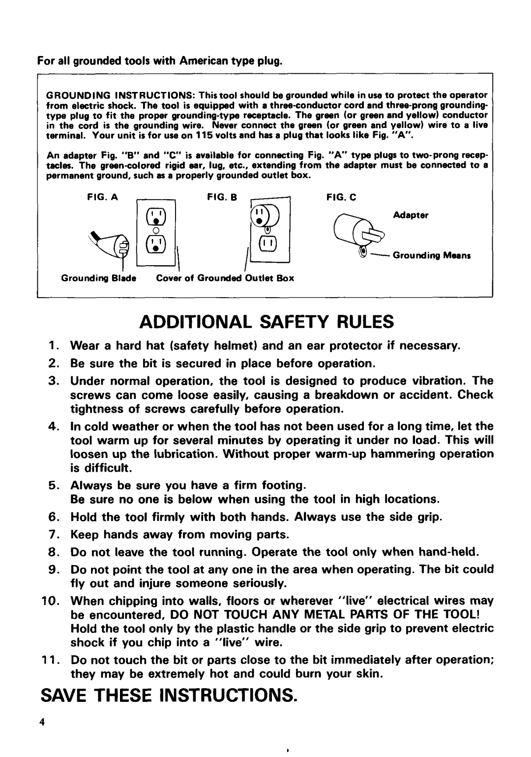 Makita HM1301 instruction manual Additional Safety Rules 