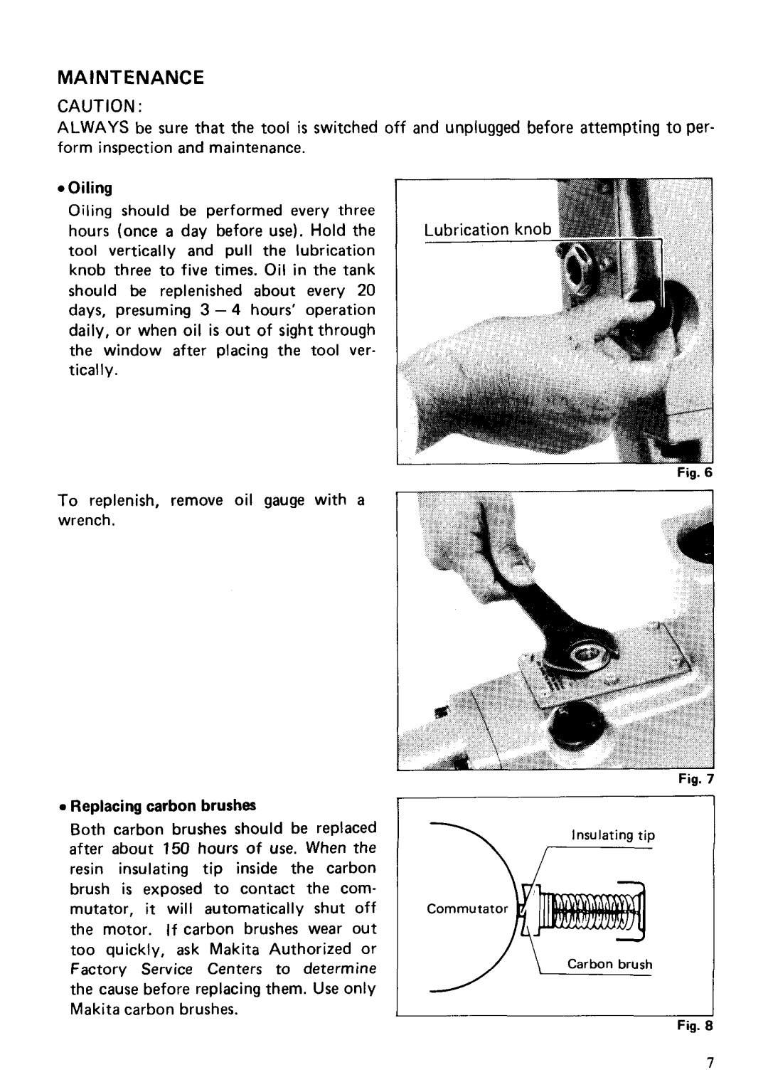 Makita HM1301 instruction manual Maintenance 