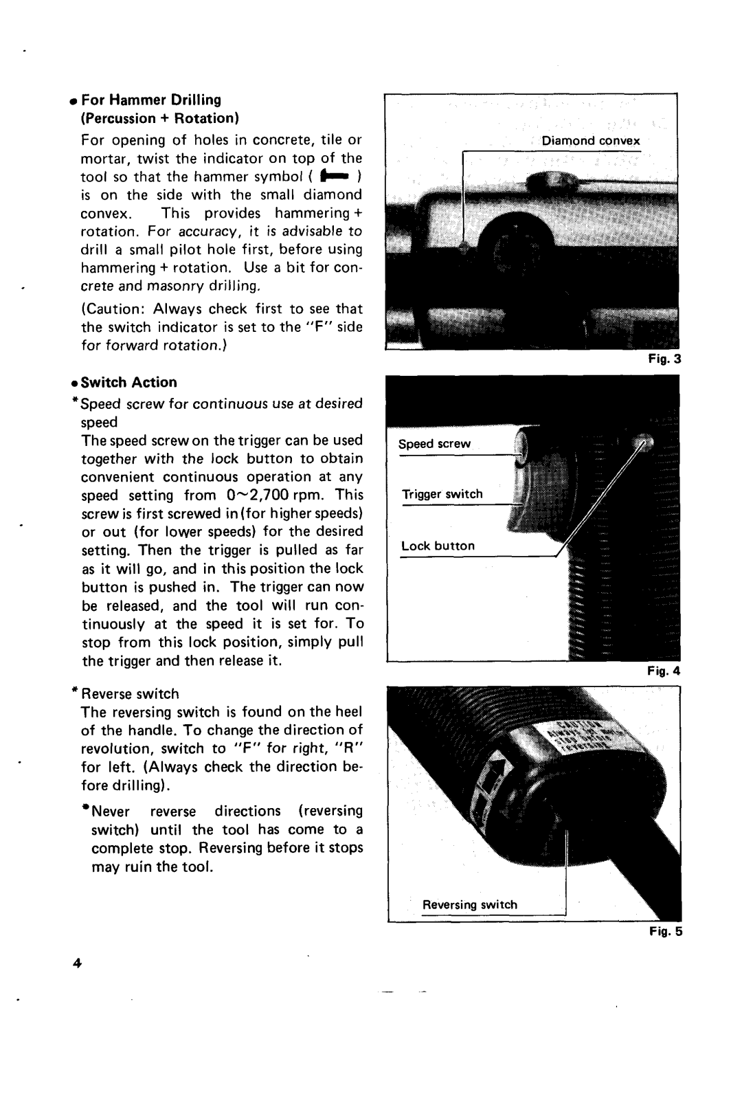 Makita HP1030 instruction manual For Hammer Drilling Percussion + Rotation 