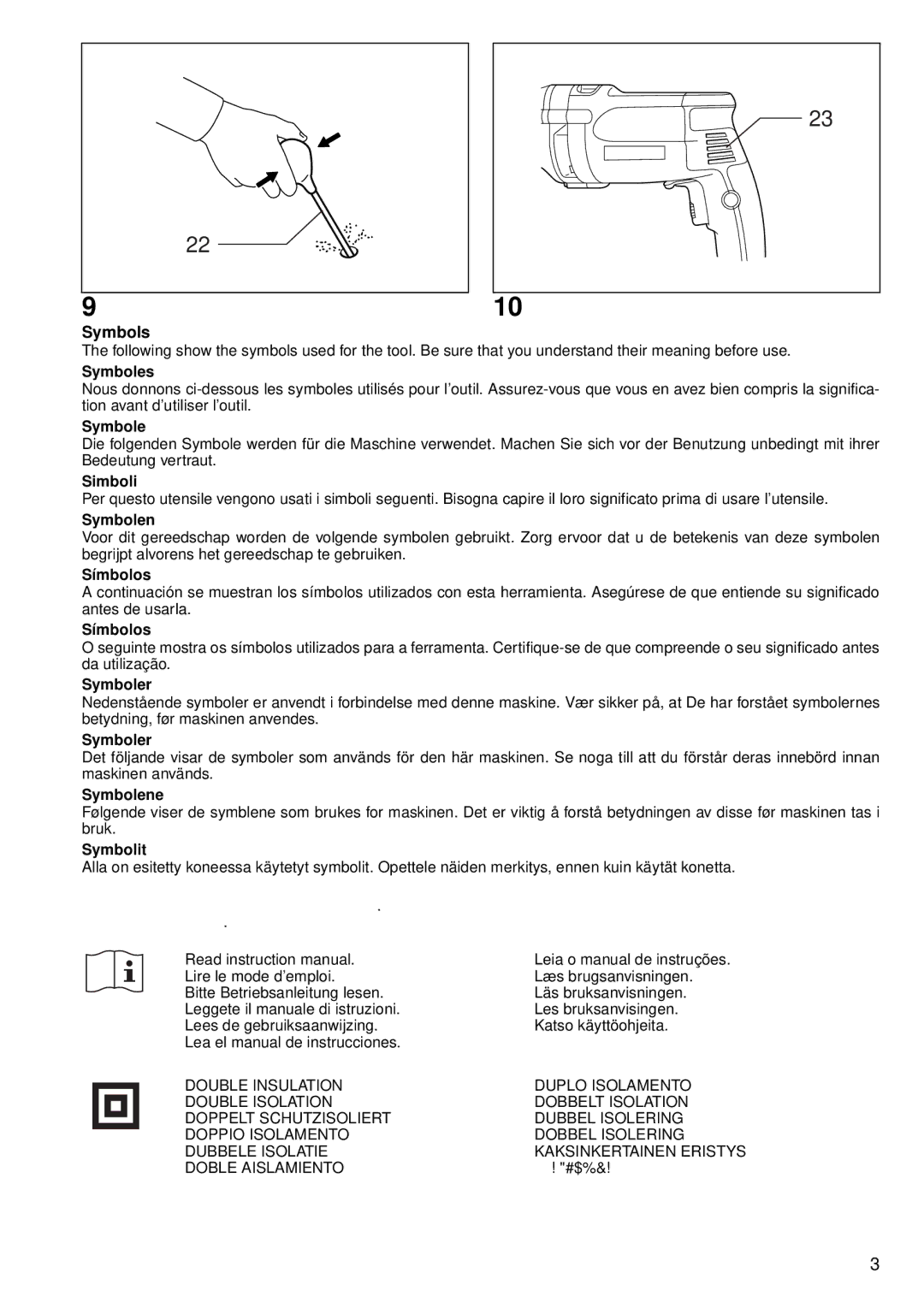 Makita HP2051F instruction manual Symbols 