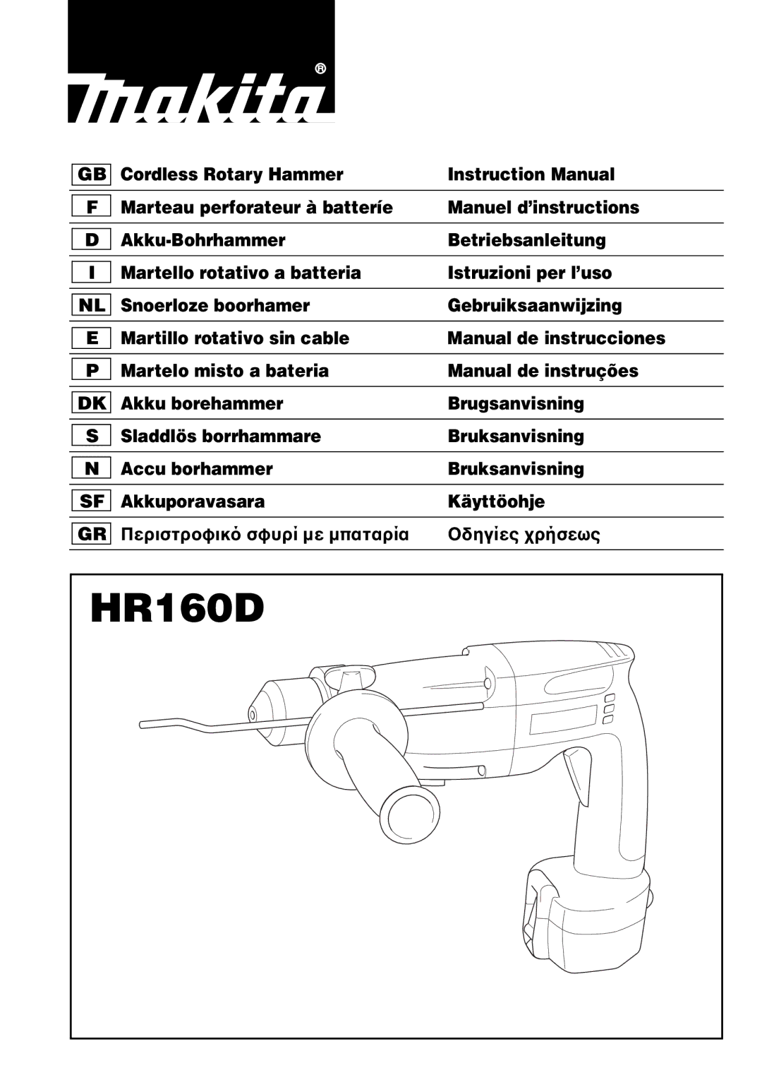 Makita HR160D instruction manual 