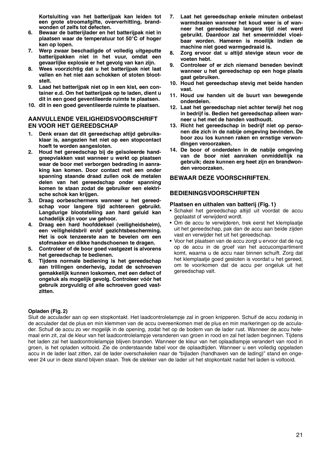 Makita HR160D Aanvullende Veiligheidsvoorschrift EN Voor HET Gereedschap, Plaatsen en uithalen van batterij Fig 
