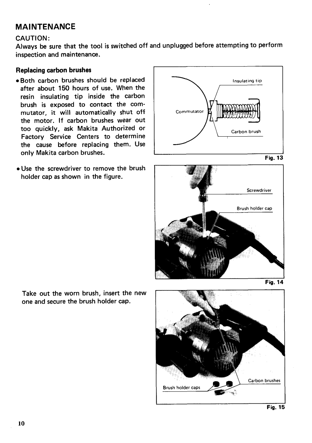 Makita HR1821 instruction manual Maintenance 