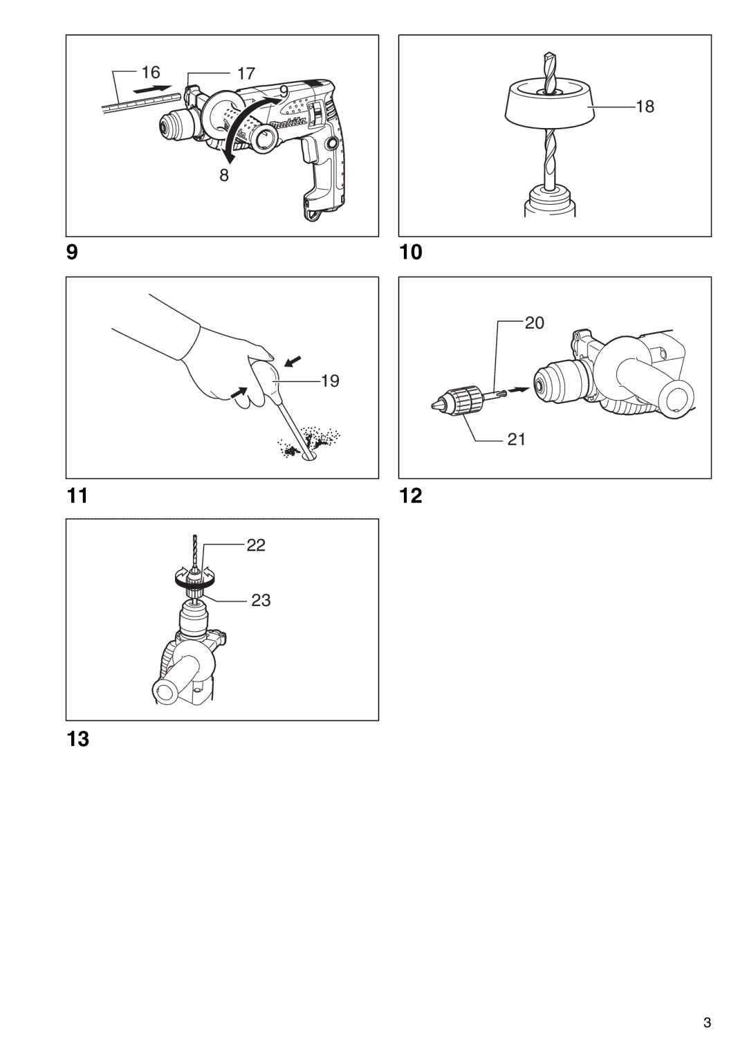 Makita HR1830 instruction manual 16 17 