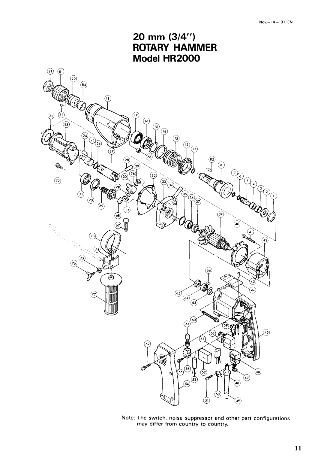 Makita HR2000 instruction manual Nov.-14-91 EN 