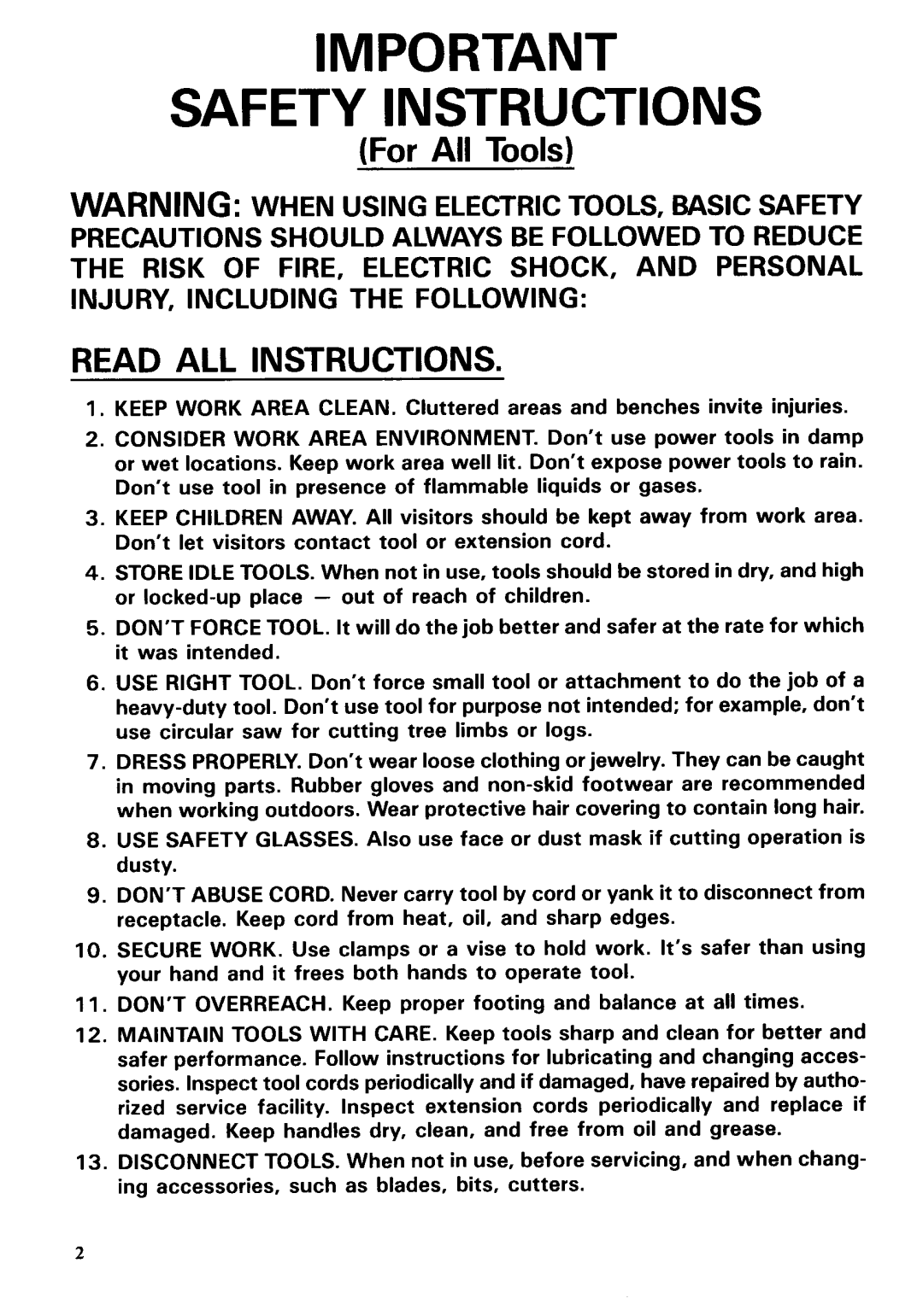 Makita HR2000 instruction manual Safety Instructions 