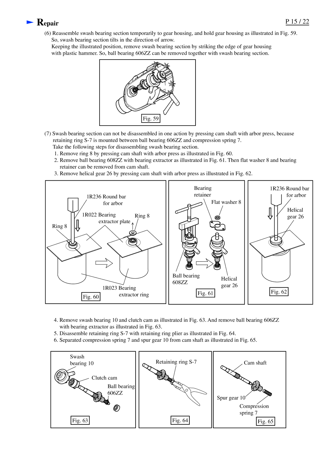 Makita HR2450FT, HR2450T specifications Repair 