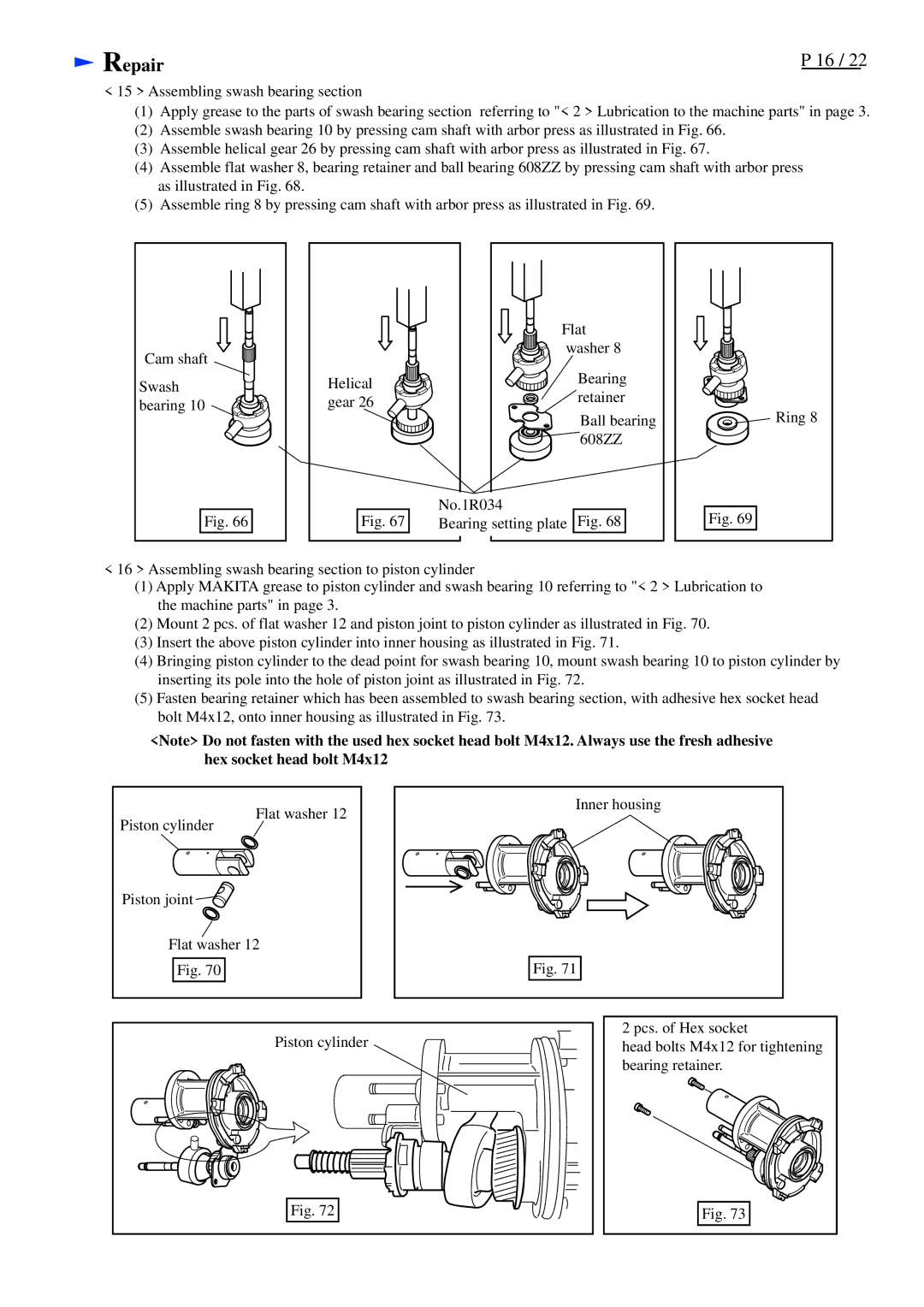 Makita HR2450T, HR2450FT specifications Repair 