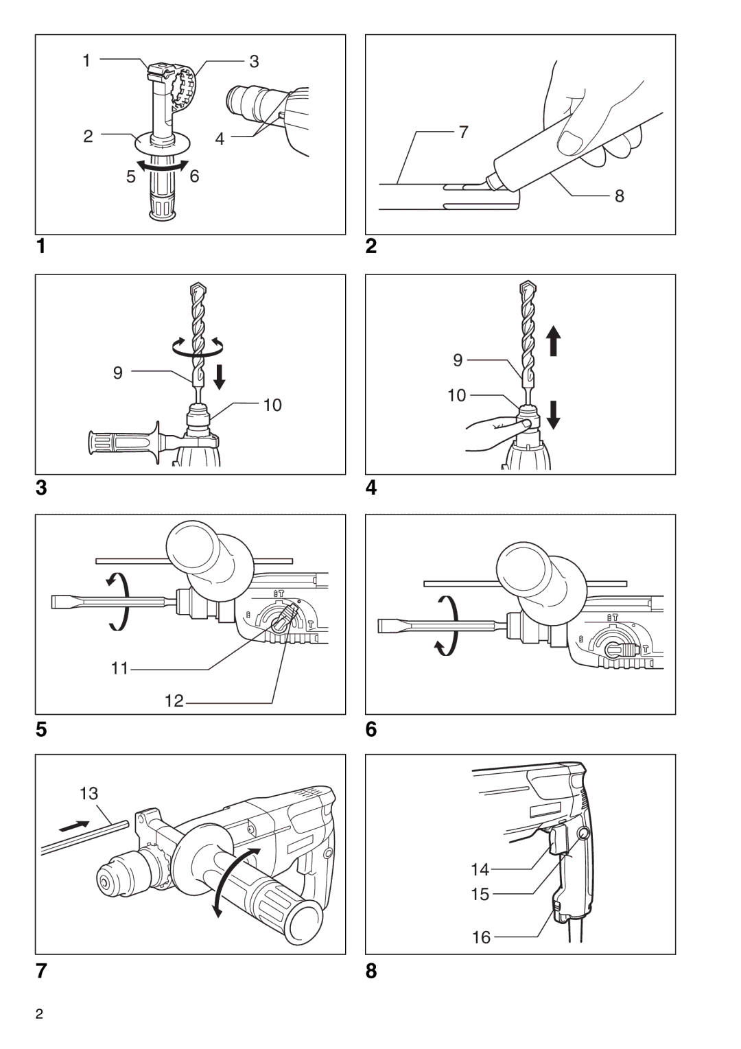 Makita HR2450/T, HR2450X, HR2450F/FT instruction manual 