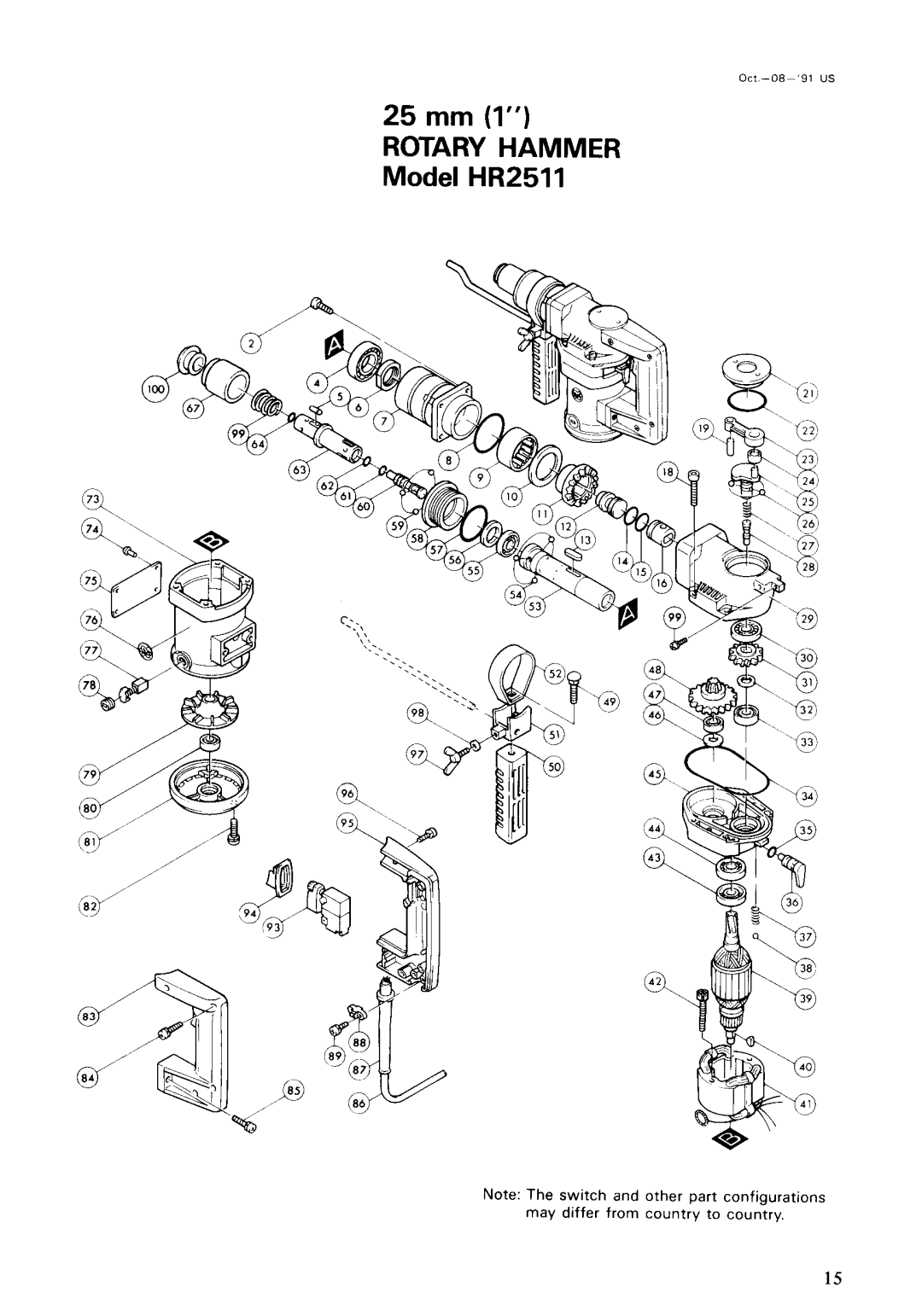 Makita HR2511 instruction manual Rotary Hammer 