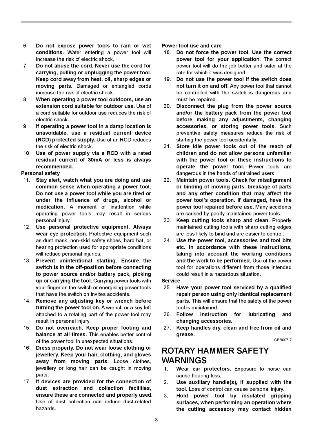 Makita HR2611F instruction manual Rotary Hammer Safety Warnings, Could result in a hazardous situation 