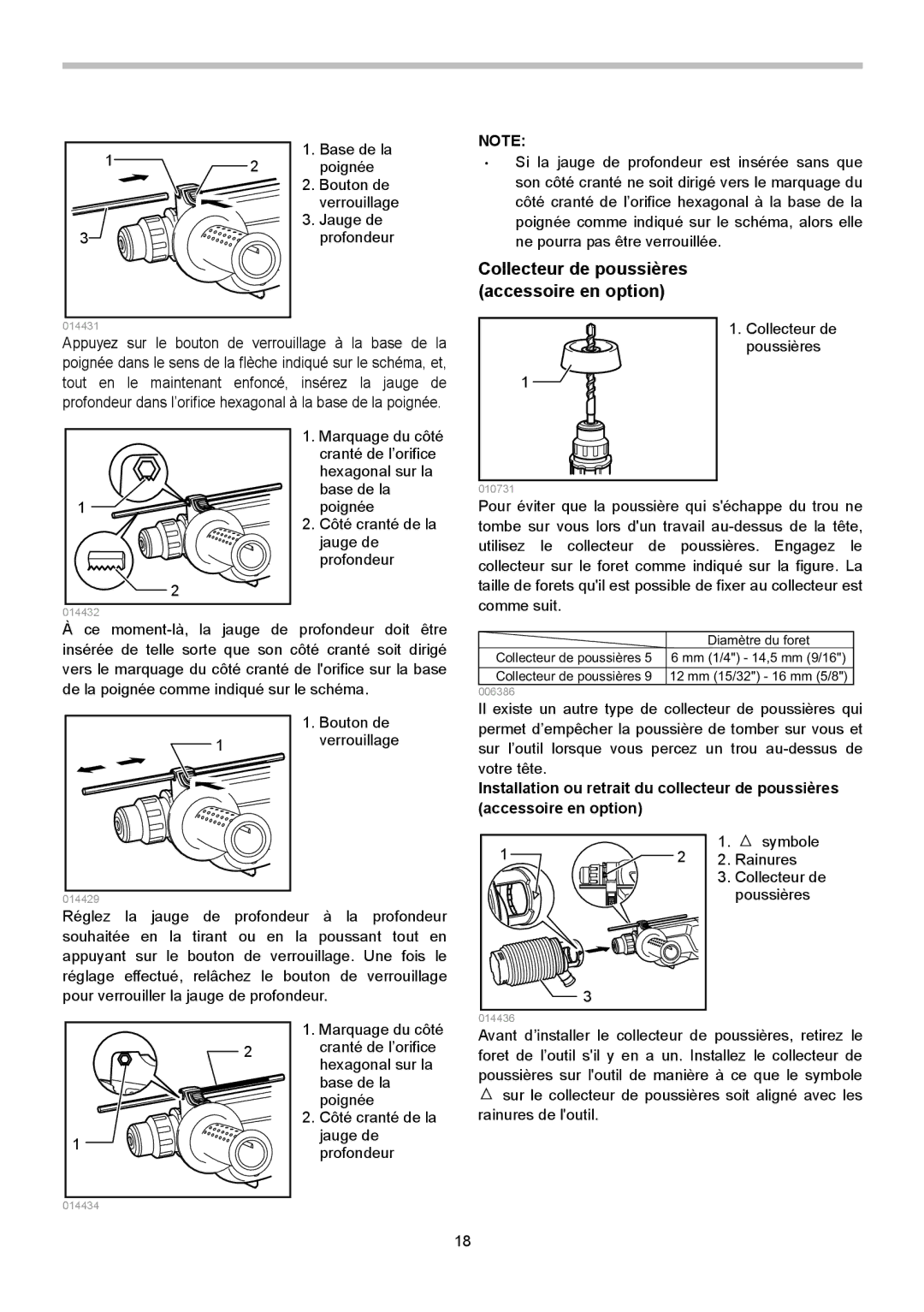 Makita HR2621X2 instruction manual Collecteur de poussières accessoire en option 