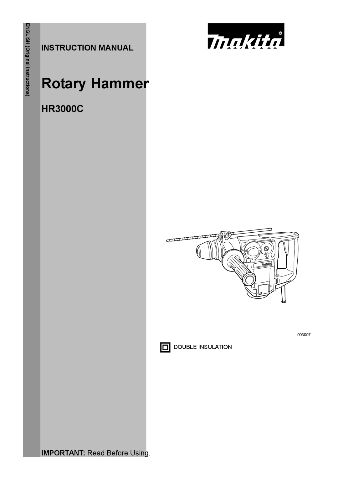 Makita HR3000C instruction manual Rotary Hammer 