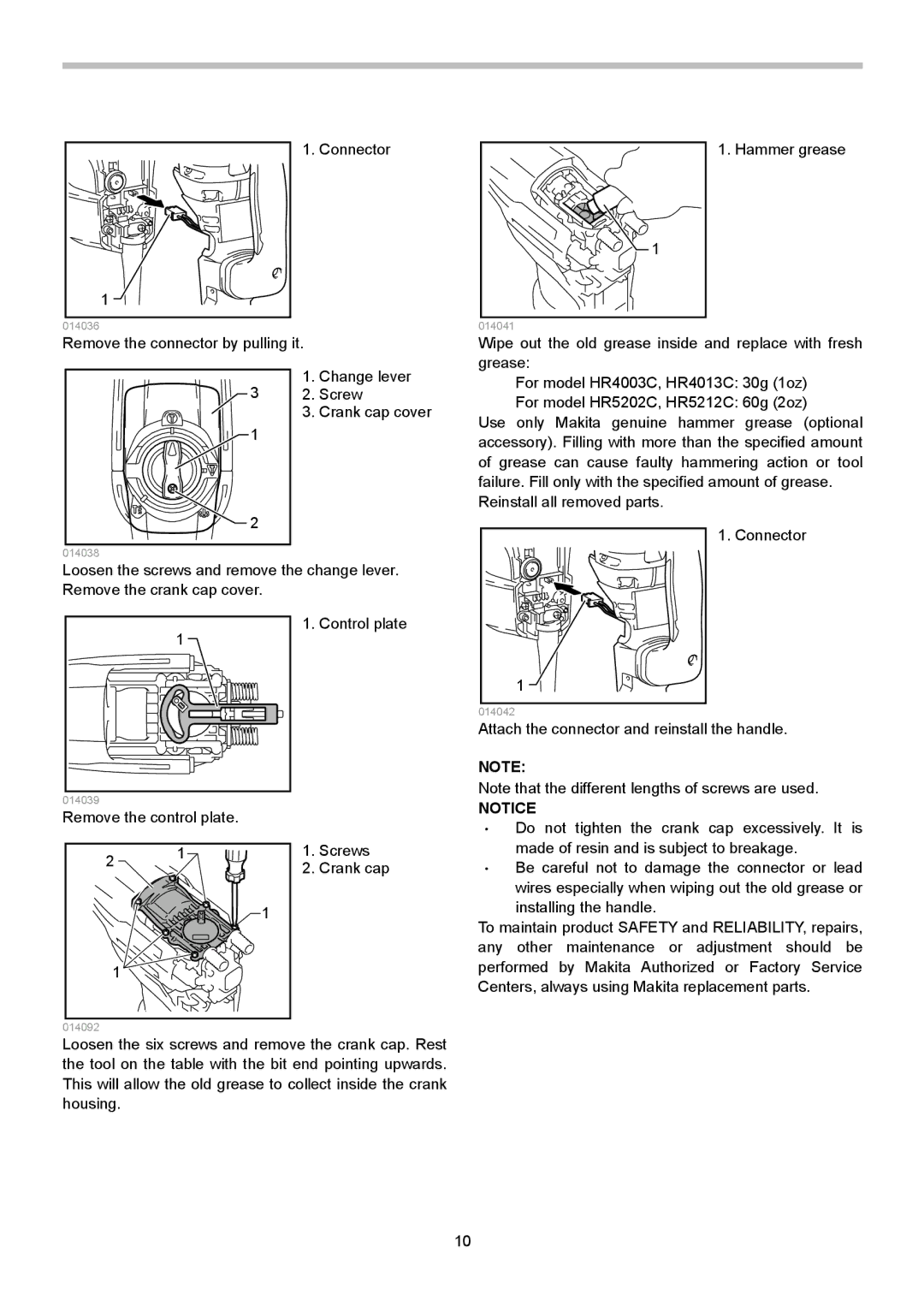 Makita HR4013C instruction manual Connector 