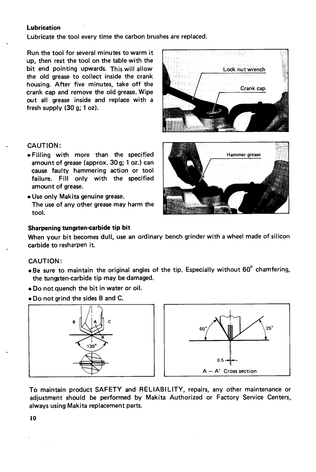 Makita HR5000 instruction manual CAUTI0N 