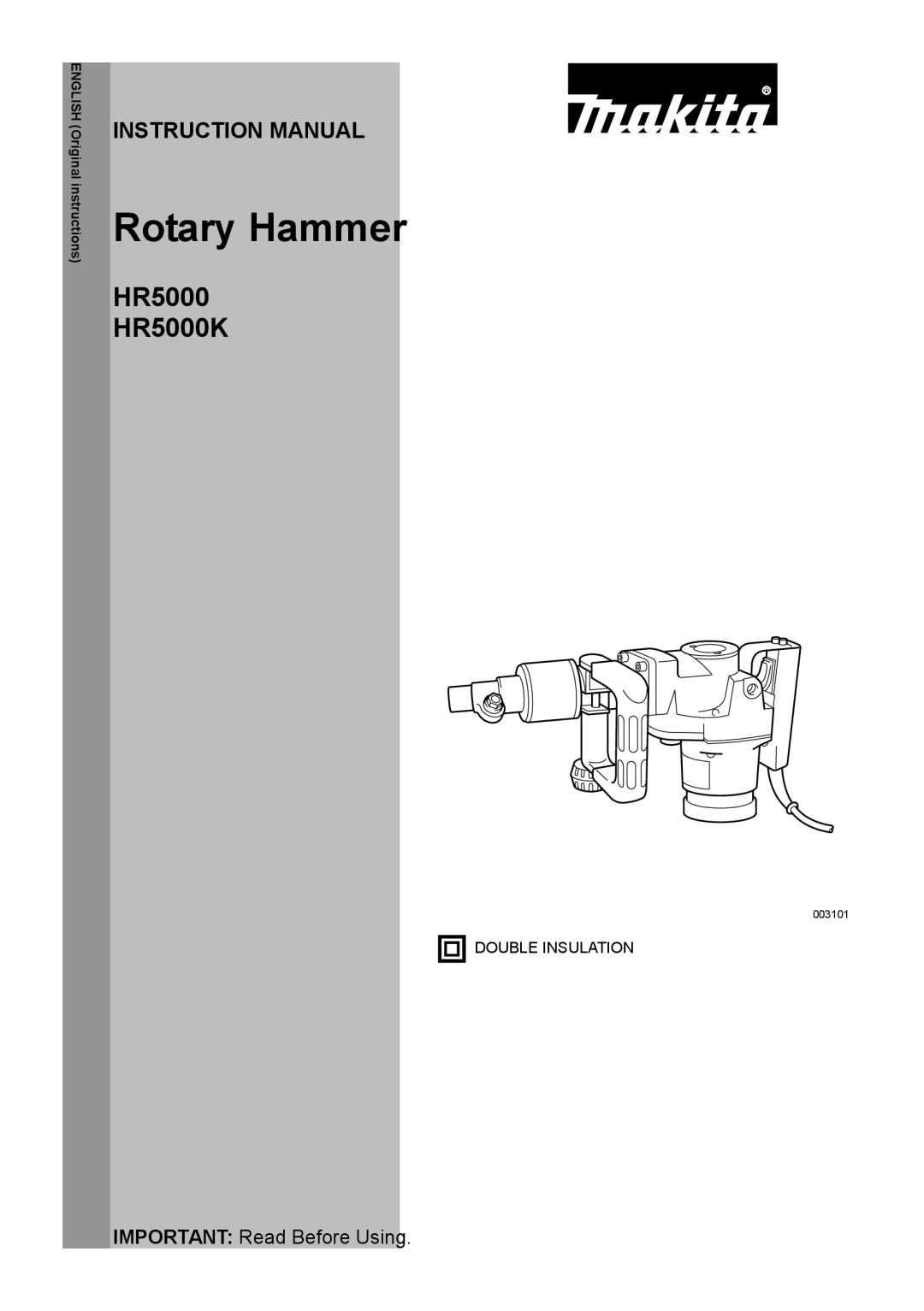 Makita HR5000K instruction manual Rotary Hammer 