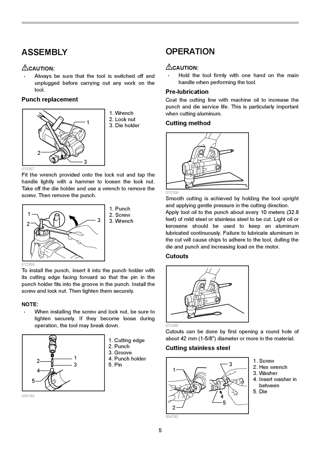 Makita JN3201 instruction manual Assembly, Operation 