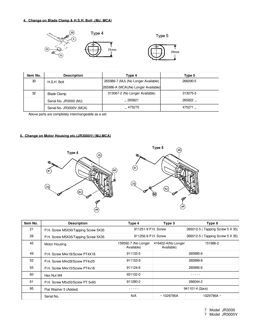 Makita JR3000 manual H. Bolt 