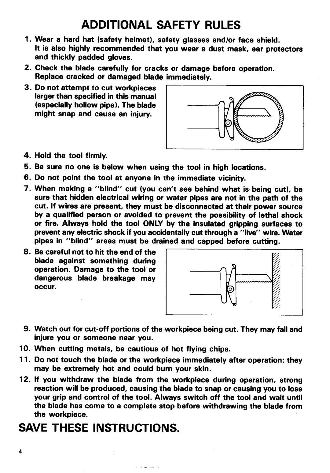 Makita JR3010 instruction manual Additional Safety Rules 