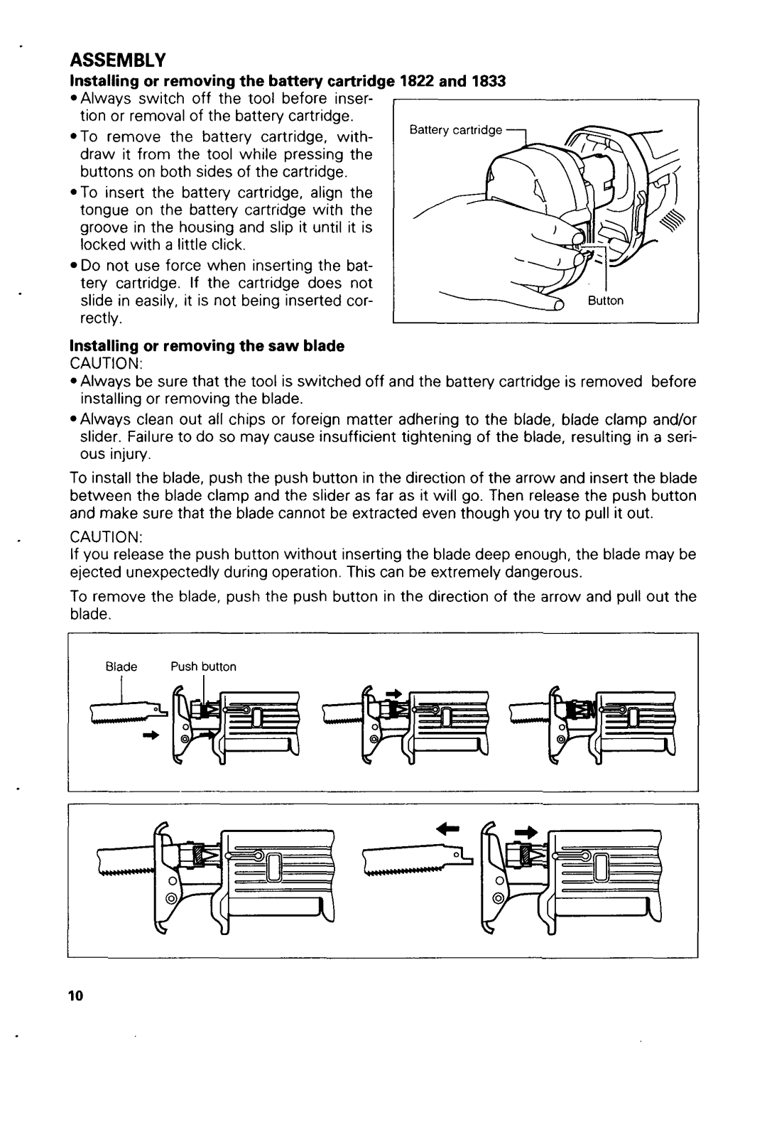 Makita MODEL JR180DWB, JRl8ODWBE, JRl8ODWAE, JR180DWA instruction manual Installing or removing the saw blade 