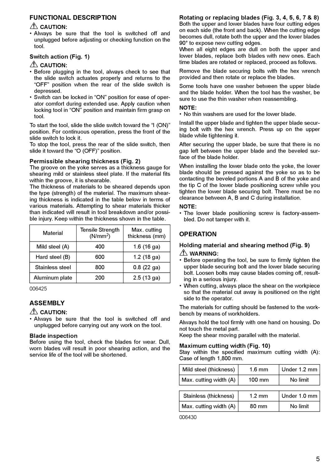 Makita JS1602 instruction manual Functional Description, Assembly, Operation 